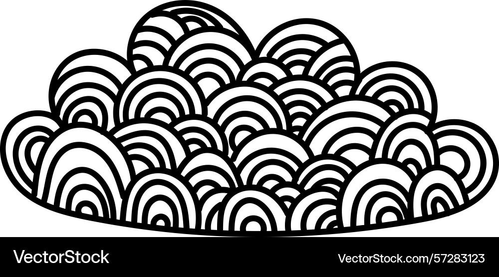 Abstract cloud with curved patterns vector image