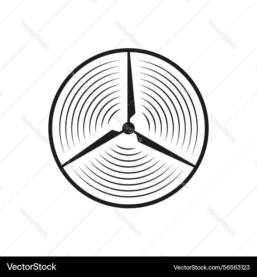 Abstract wind turbine round symbol with circular Abstract wind turbine round symbol with circular vector image