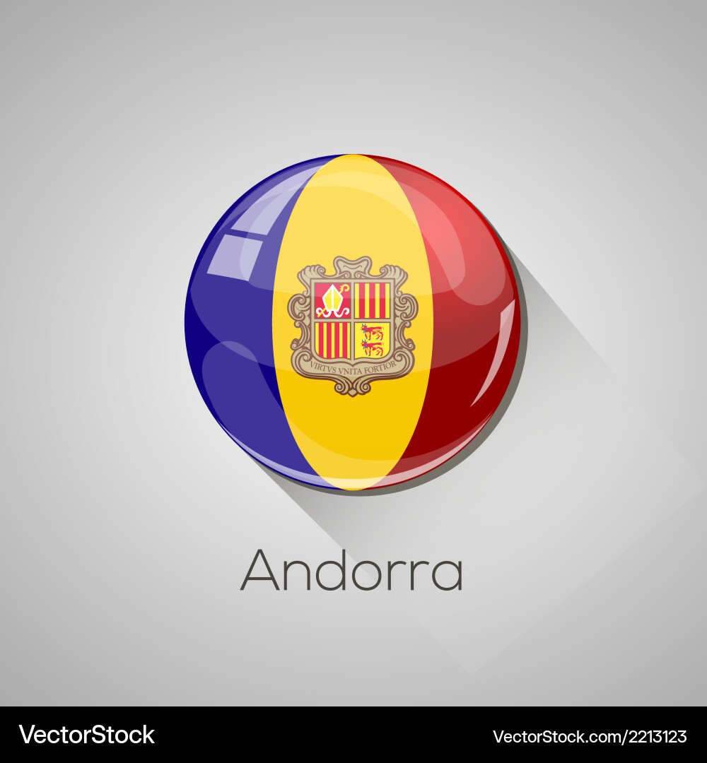 Andorra Flag Buttons Set vector image