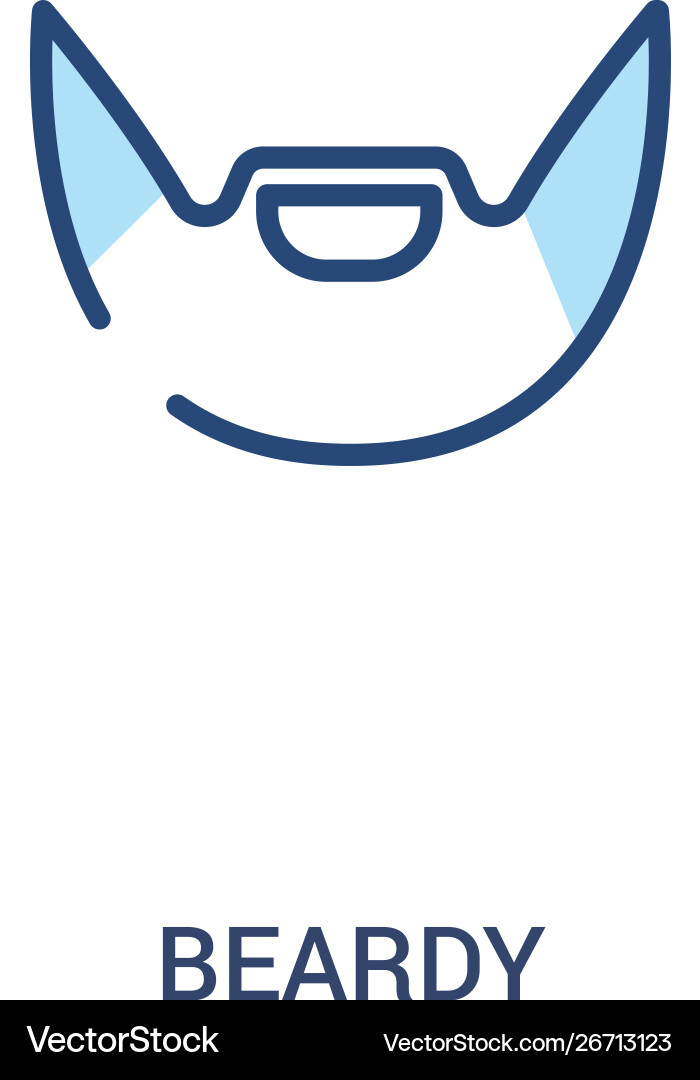 Beardy concept 2 colored icon simple line element Beardy concept 2 colored icon simple line element vector image
