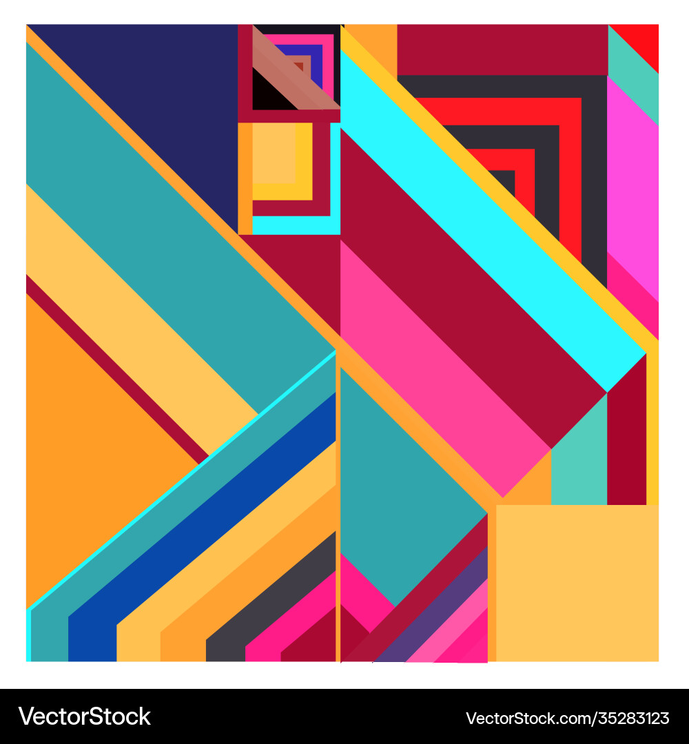 Colorful geometric and curve background pattern Vector Image
