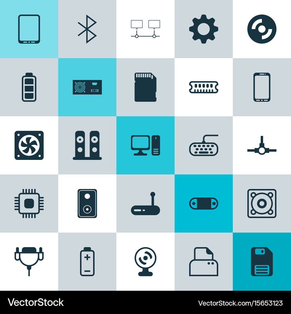 Computer icons set collection of audio device vector image