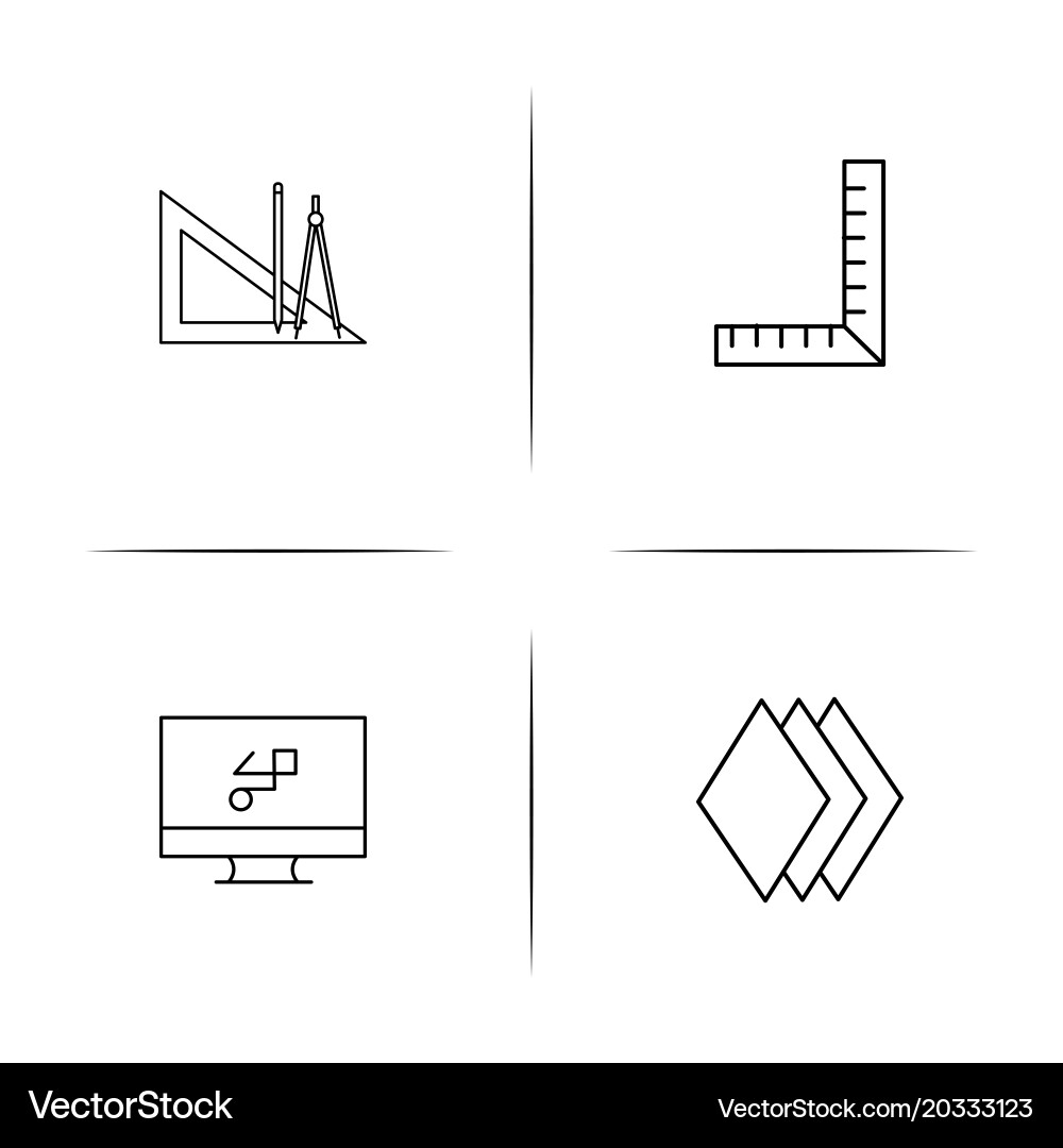 Creative process and design simple linear icon vector image
