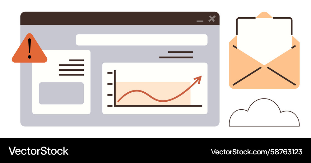 Data Monitoring Dashboard with Alerts Vector Image