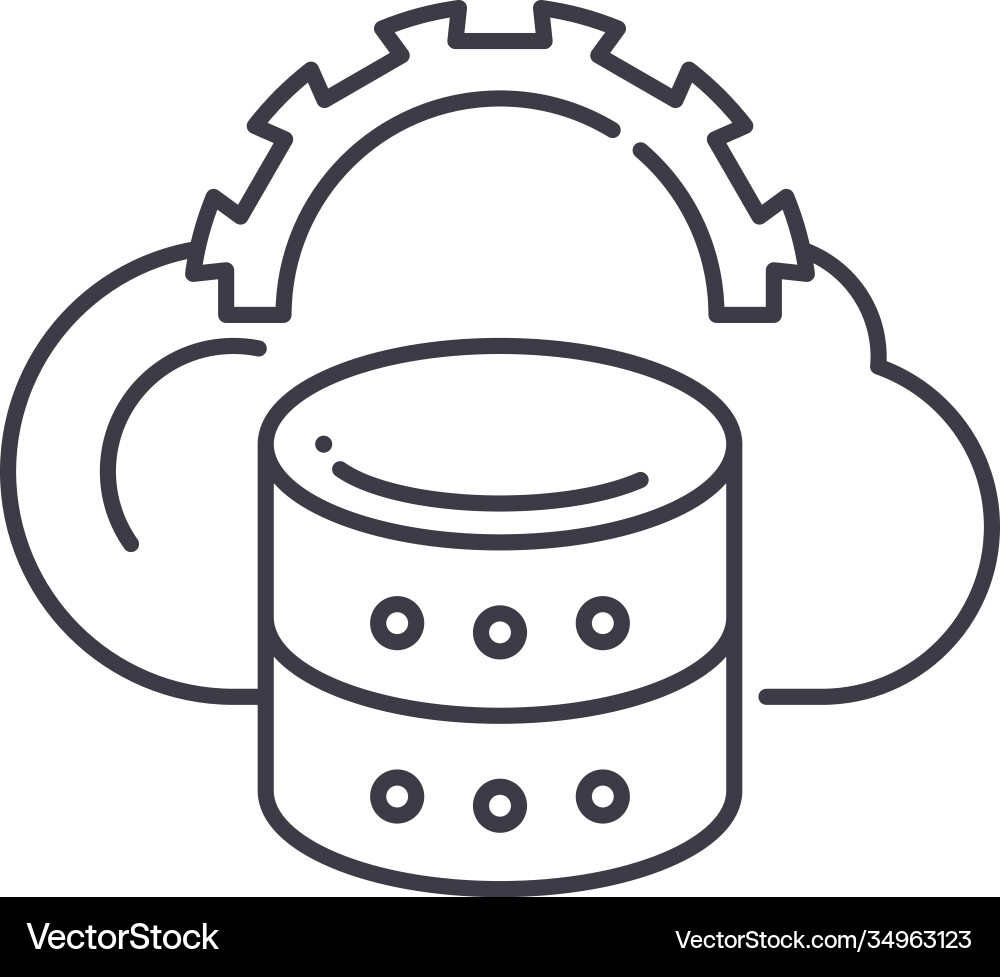 Database concept icon linear isolated Database concept icon linear isolated vector image