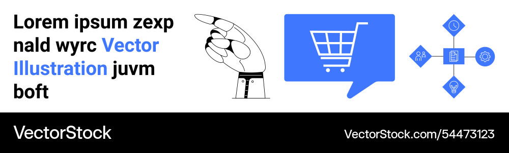 Digital interaction and e-commerce elements Digital interaction and e-commerce elements Vector Image