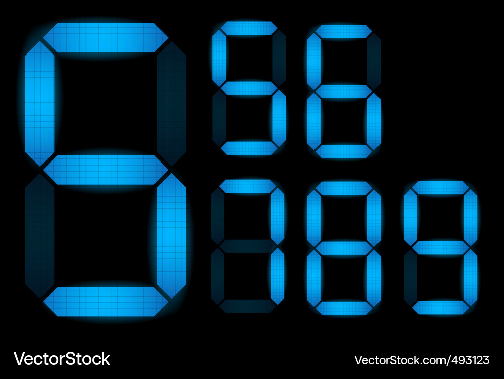 Digital Number Display Vector Image