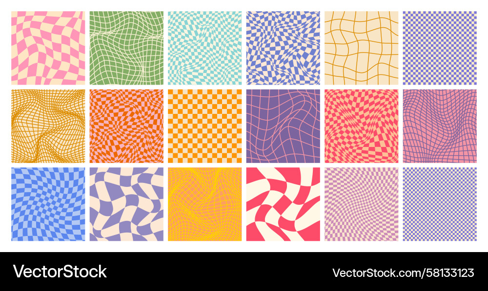 Distorted Checkerboard Pattern Vector Image