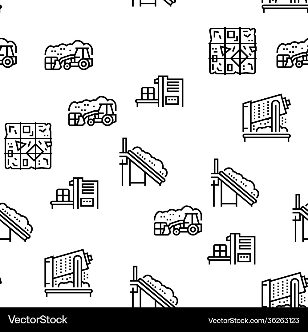 Factory garbage waste seamless pattern Factory garbage waste seamless pattern Vector Image
