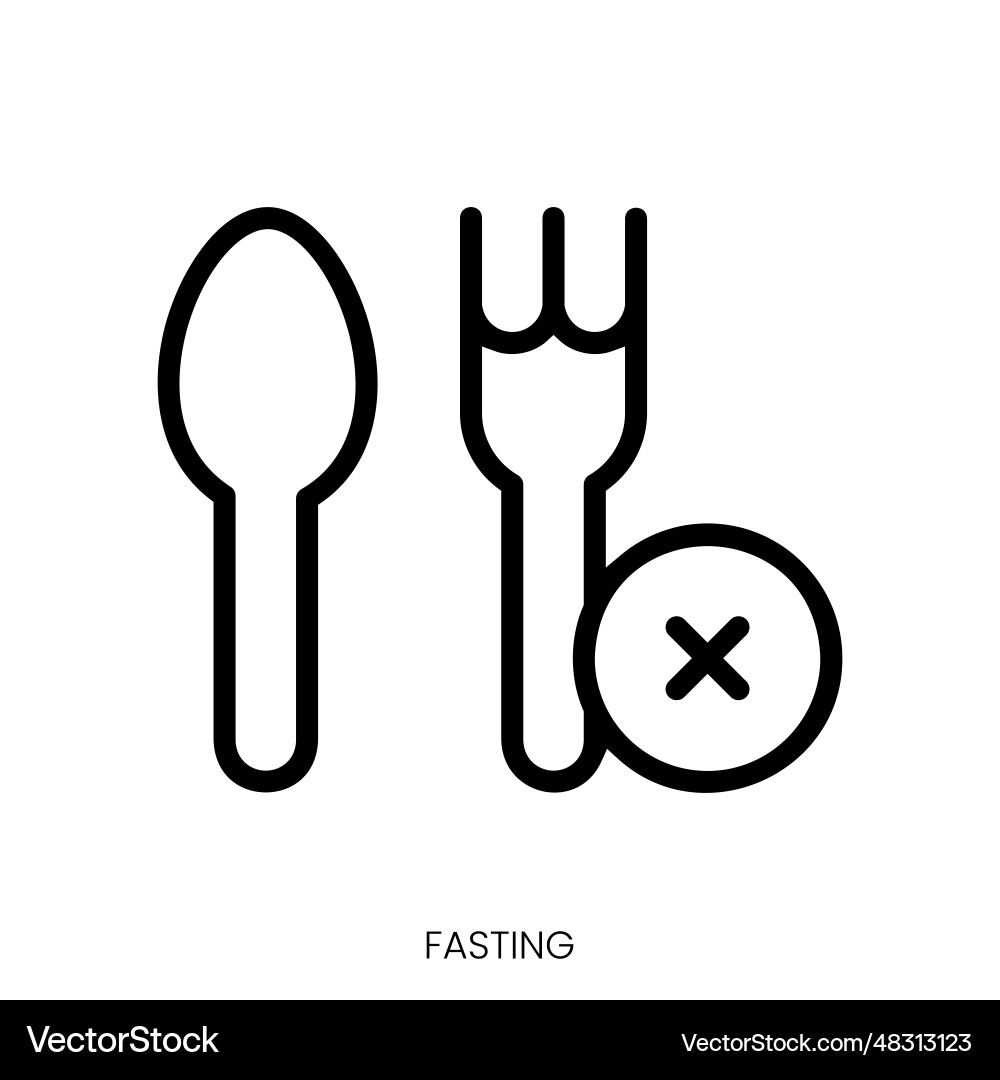 Fasting icon line art style design isolated Fasting icon line art style design isolated vector image