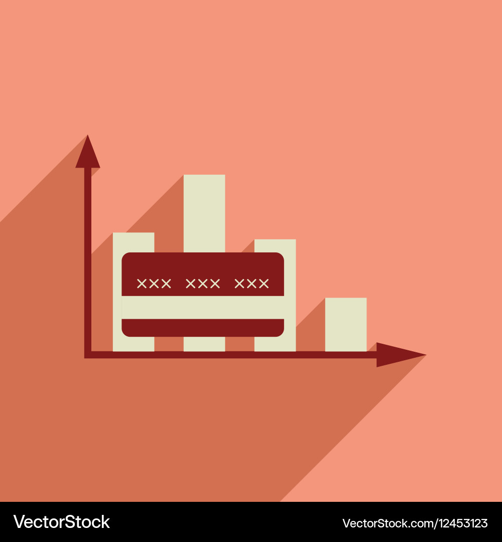 Flat web icon with long shadow graph Vector Image