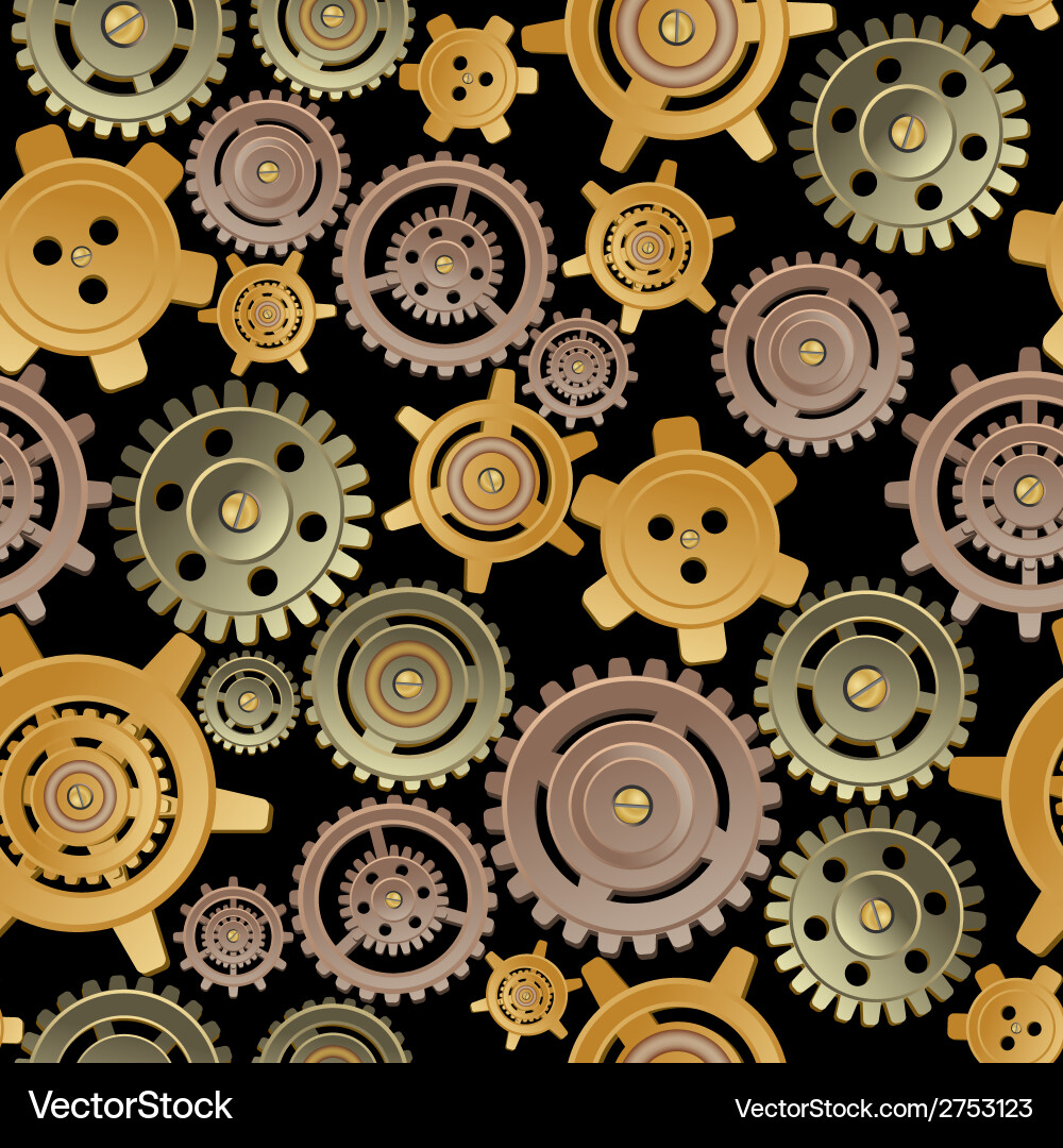 Gears seamless pattern Vector Image