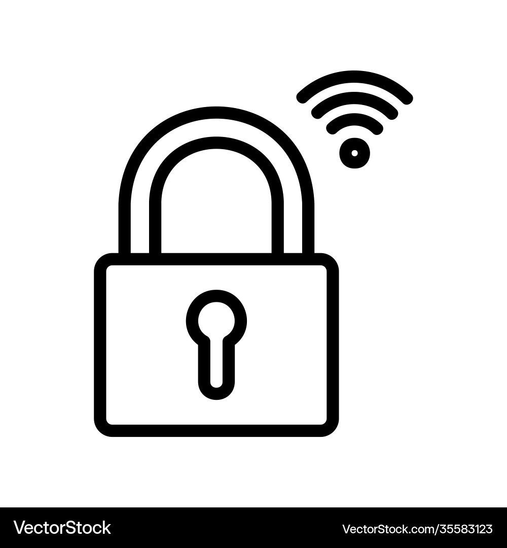 Padlock icon in line style about internet Padlock icon in line style about internet Vector Image