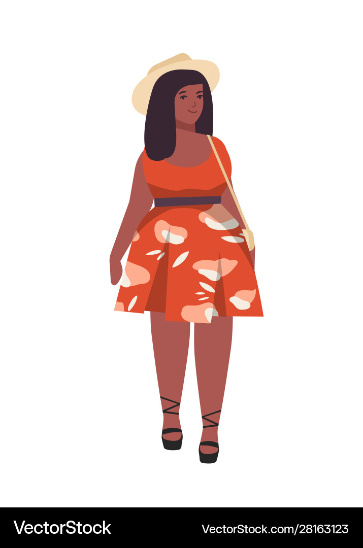Plus size woman flat curvy Plus size woman flat curvy vector image
