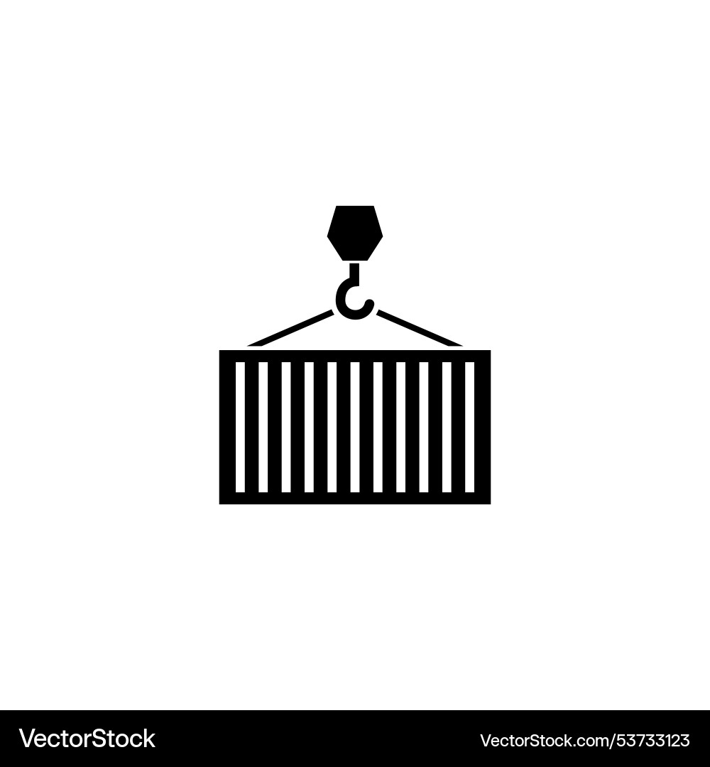 Pulley and container export import shipping flat Vector Image