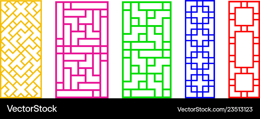 Rectangles chinese window frame art Vector Image