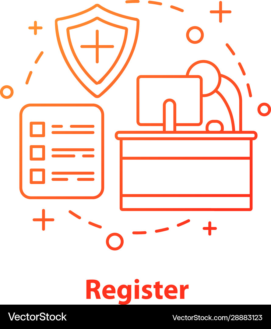 Register concept icon Register concept icon vector image