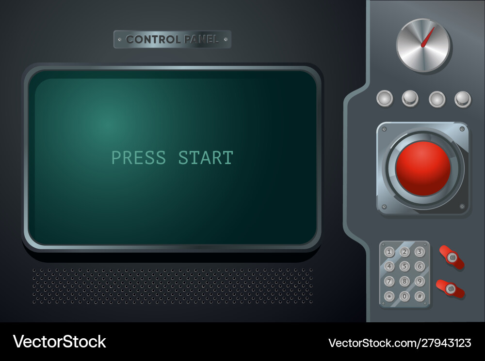 Retro Control Panel Interface vector image