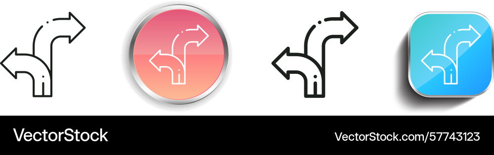 Road sign icon thin linear regular and button Road sign icon thin linear regular and button vector image