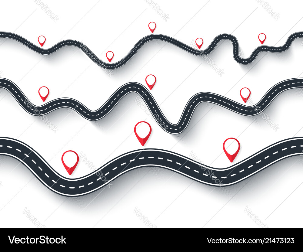 Road trip and journey route seamless winding Road trip and journey route seamless winding vector image