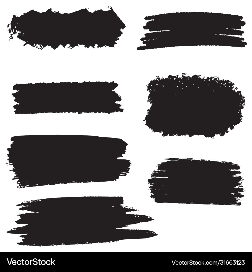 Set brush strokescollection Set brush strokescollection vector image