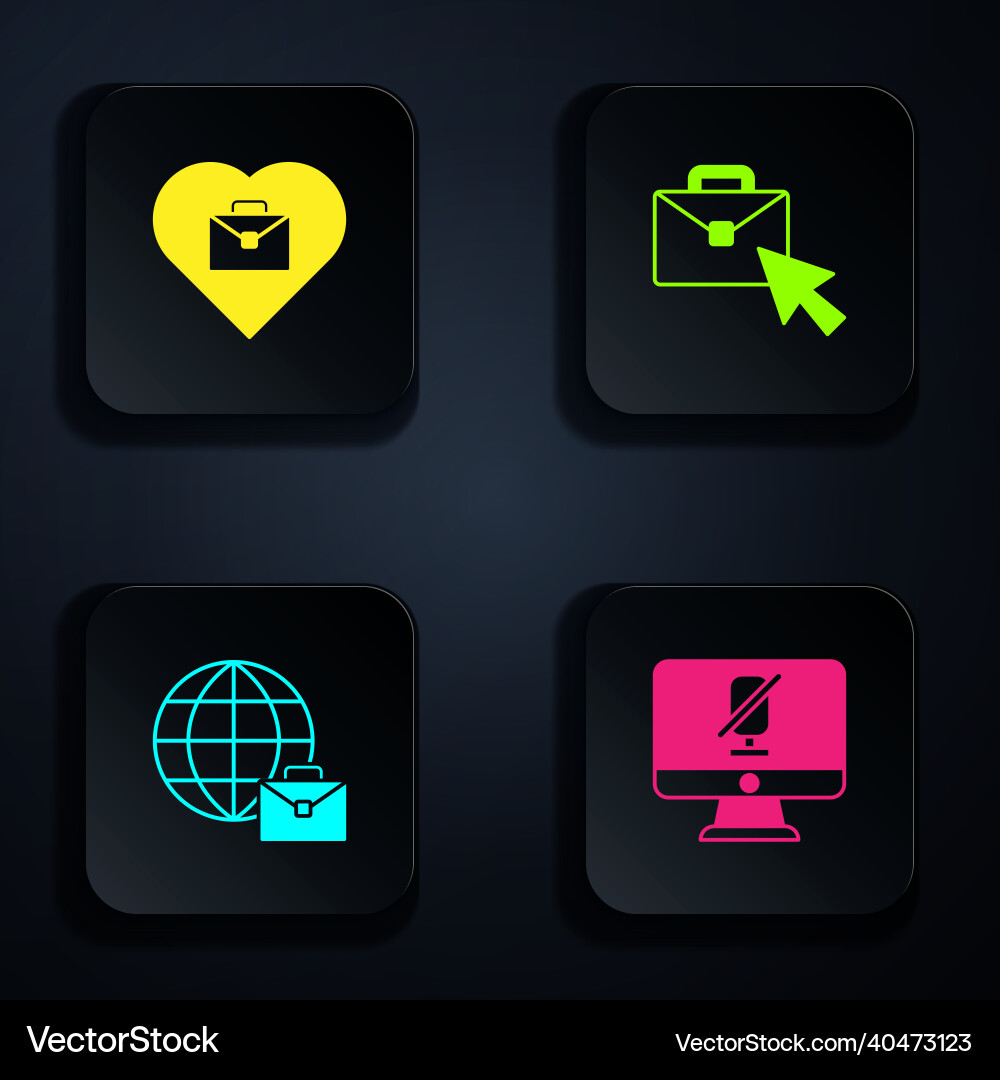 Set mute microphone on computer heart with text Set mute microphone on computer heart with text vector image
