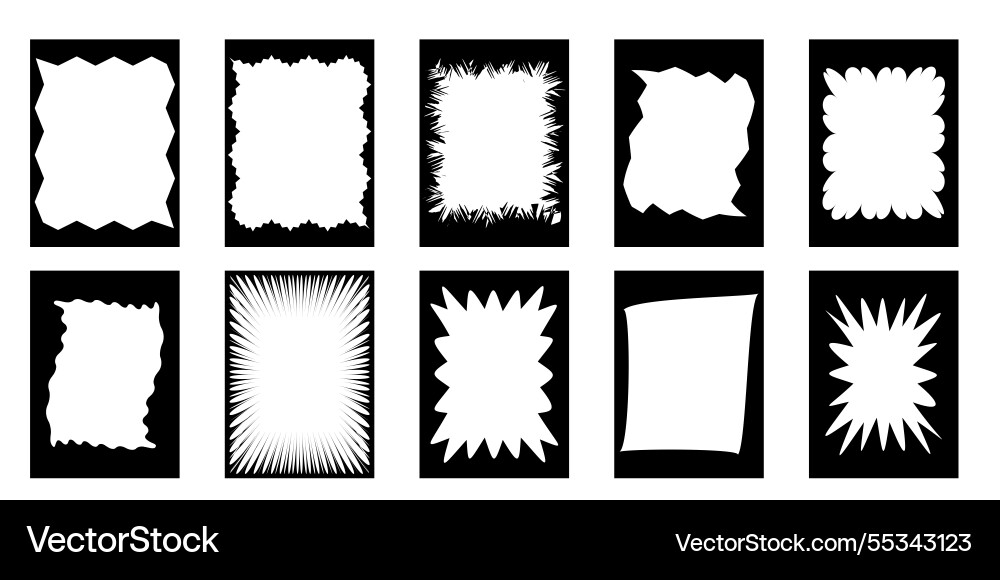 Set of blank isolated forms flat zigzag squiggle Set of blank isolated forms flat zigzag squiggle vector image