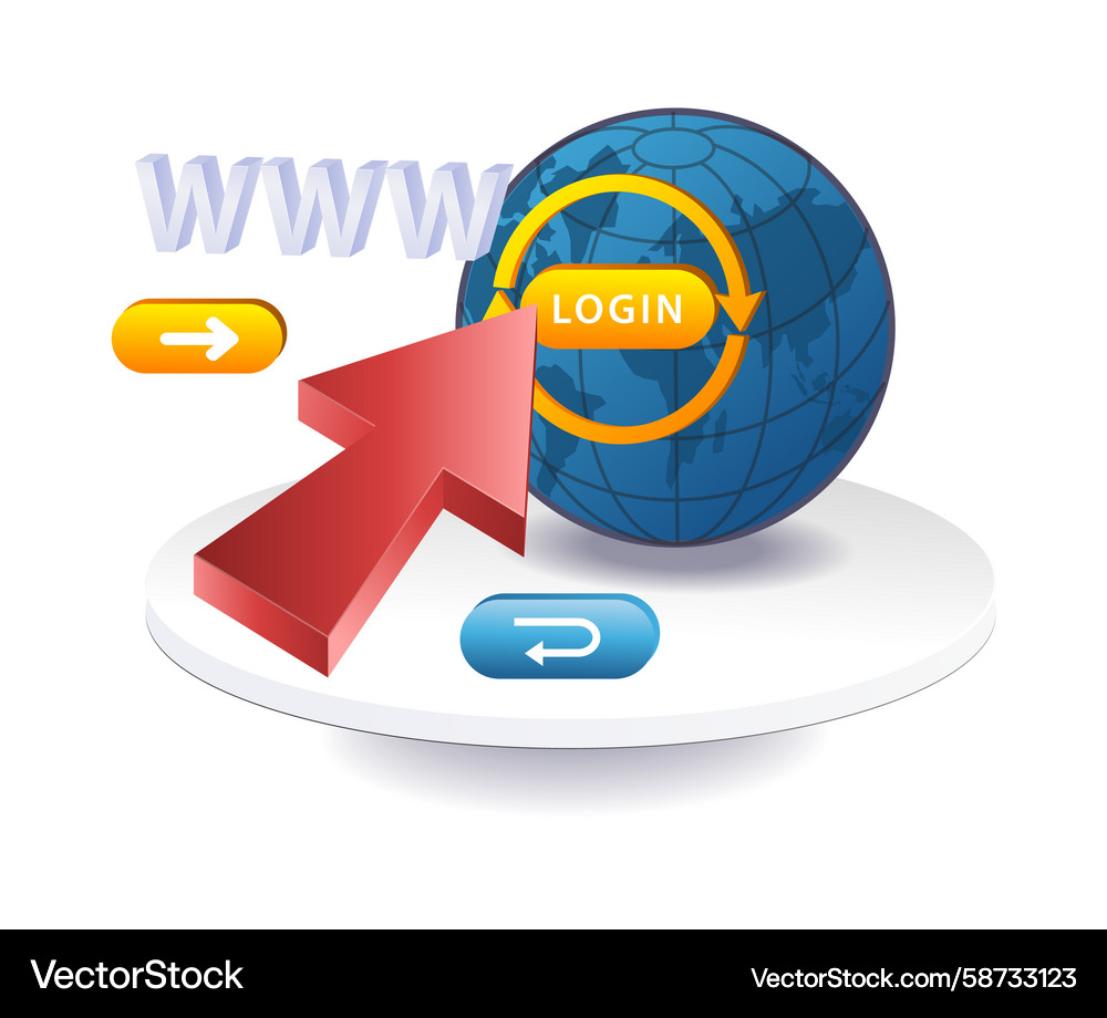 Web Login Interface Concept Vector Image