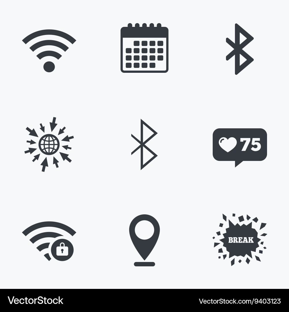 Wifi and bluetooth icon wireless mobile network vector image