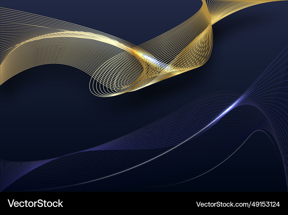 Abstract black blue line arts background luxury vector image