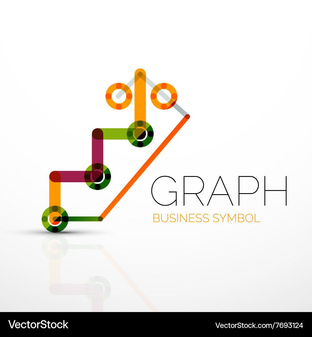 Abstract logo idea linear chart or graph Vector Image
