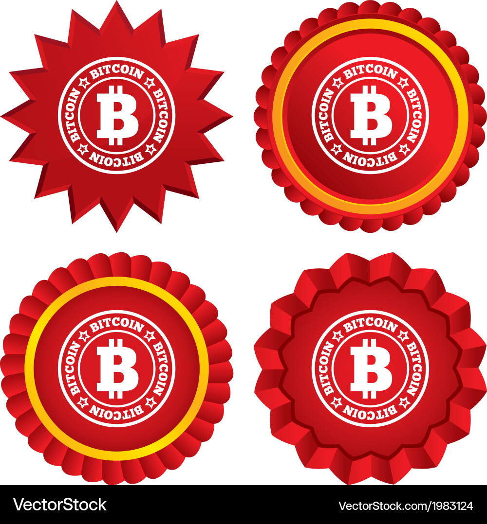 Bitcoin sign icon cryptography currency symbol Vector Image