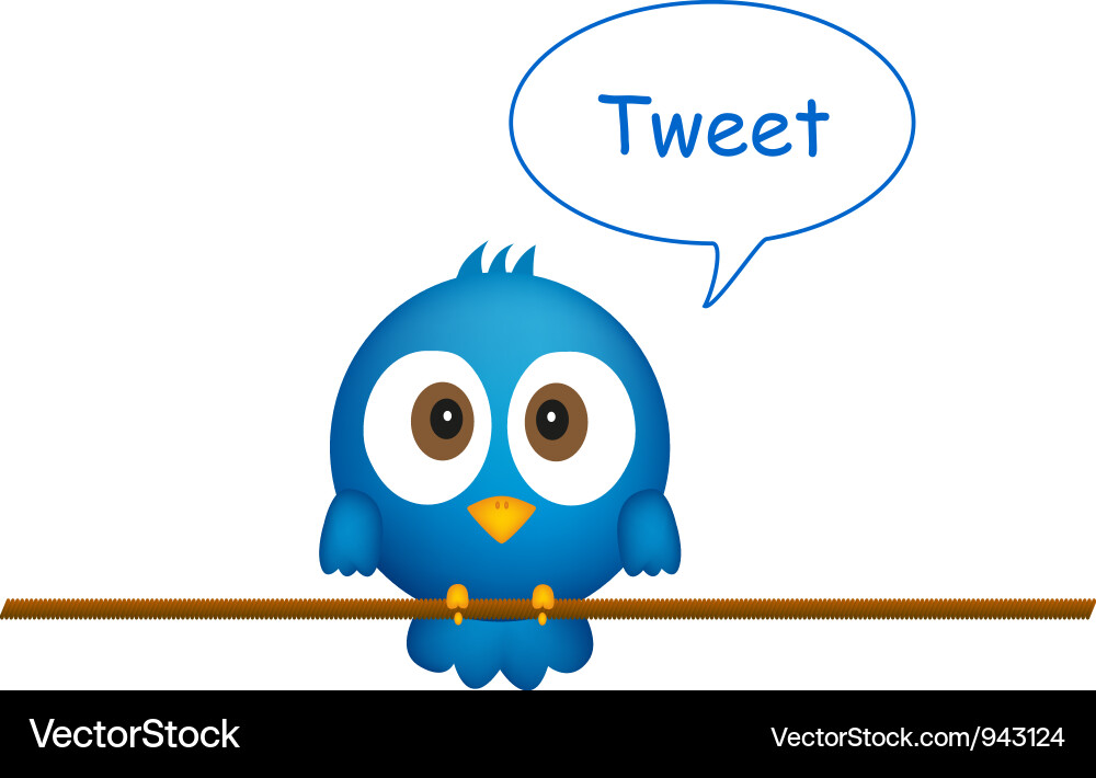 Blue Bird on Rope - Social Media Icon vector image