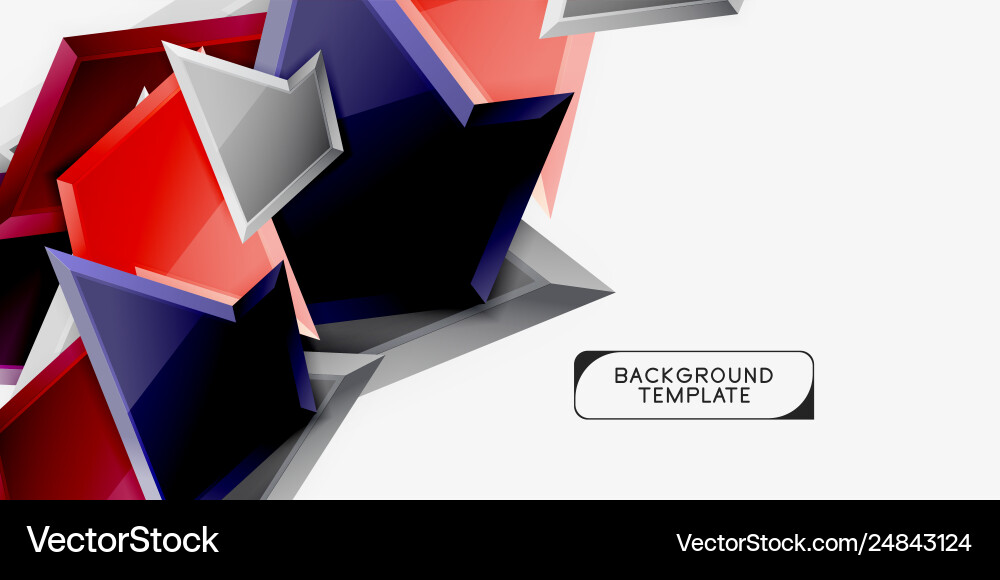Bright colorful triangular poly 3d composition Vector Image