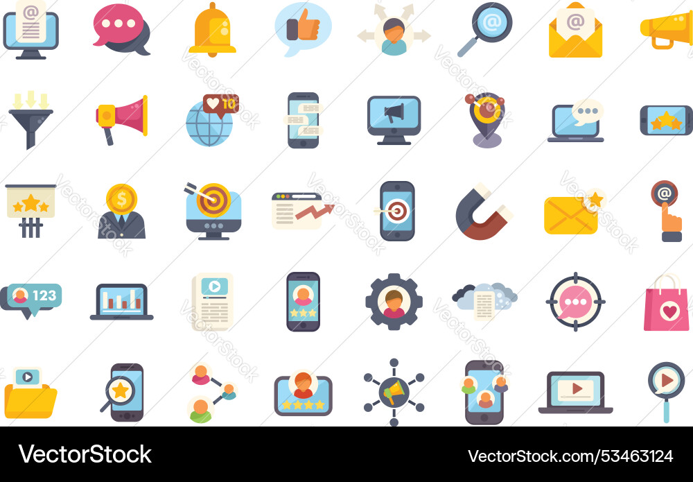 Collection of flat design icons representing Collection of flat design icons representing vector image