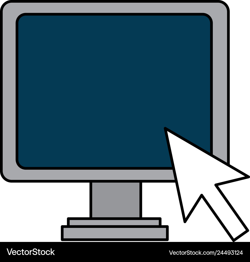 Computer display with arrow cursor Computer display with arrow cursor vector image
