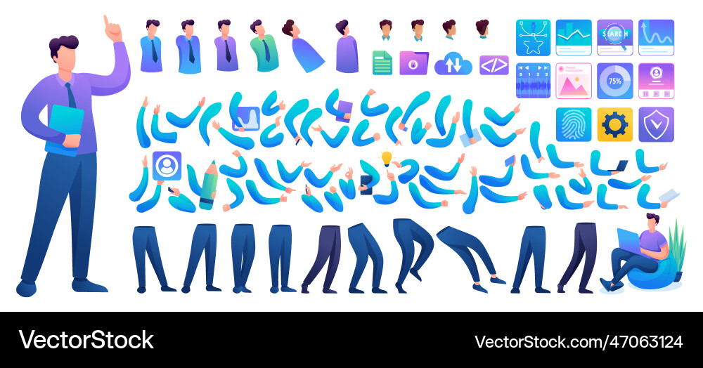 Constructor for creating a young man n6 create Constructor for creating a young man n6 create vector image