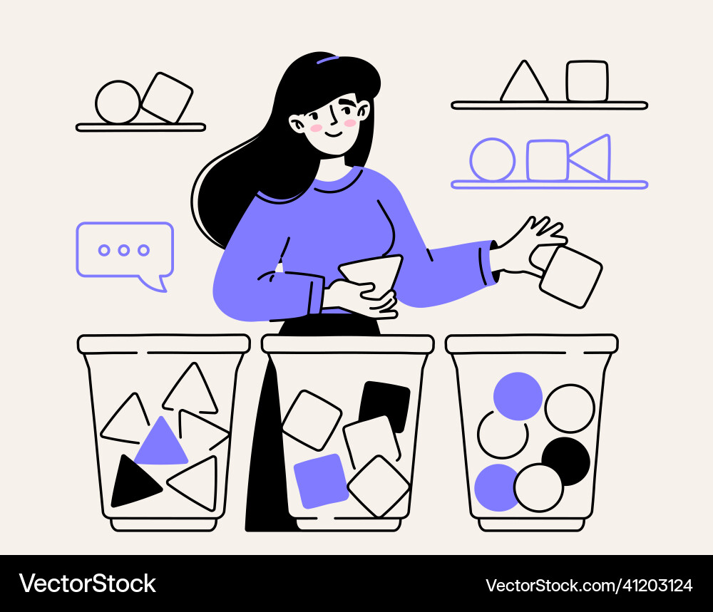 Creating sets of circles triangles and squares Creating sets of circles triangles and squares vector image