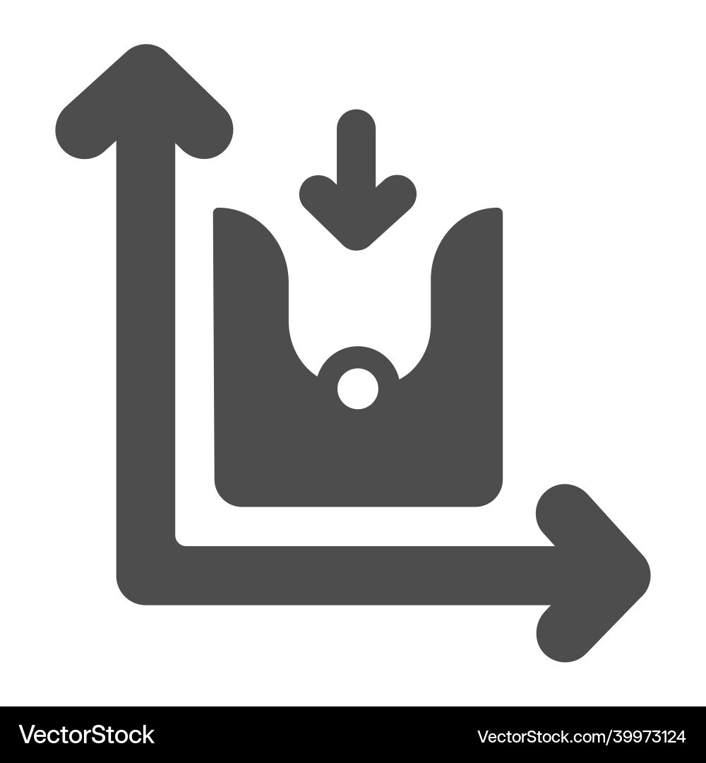 Graph with growth and decline curve arrow down Vector Image