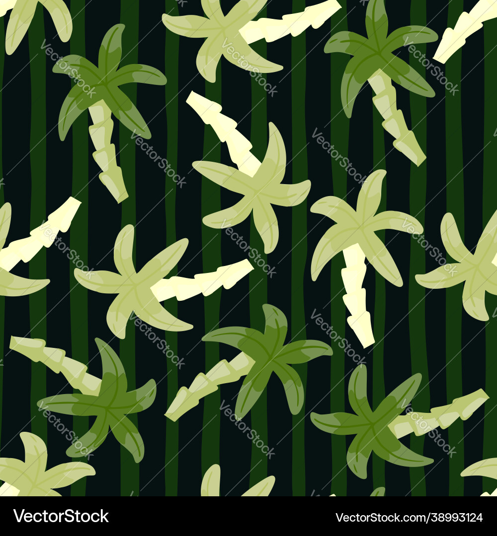 Hawaiian random seamless pattern with doodle palm Hawaiian random seamless pattern with doodle palm Vector Image