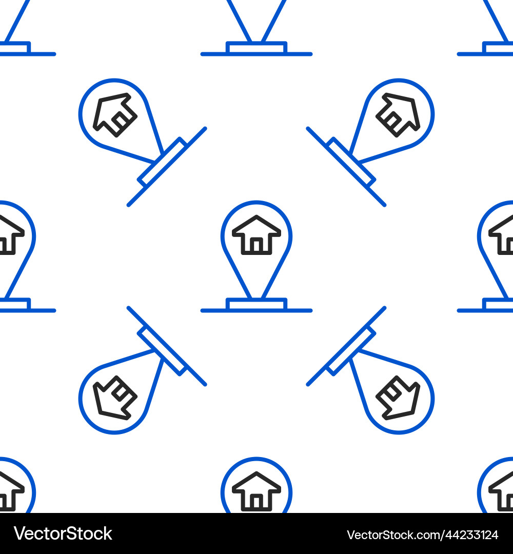 Line map pointer with house icon isolated seamless Line map pointer with house icon isolated seamless Vector Image