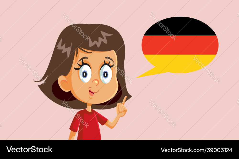Little girl learning to speak german Little girl learning to speak german vector image