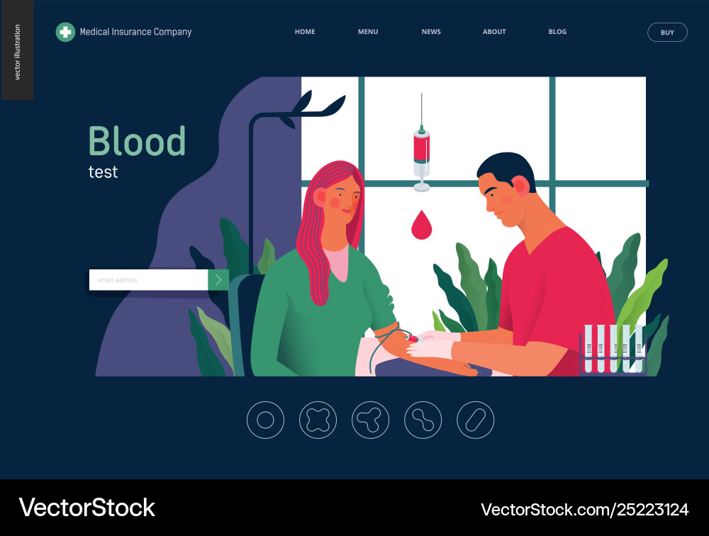 Medical tests template - blood test Medical tests template - blood test vector image