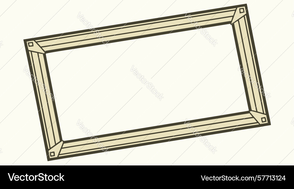 Minimalist empty rectangular frame with angled vector image