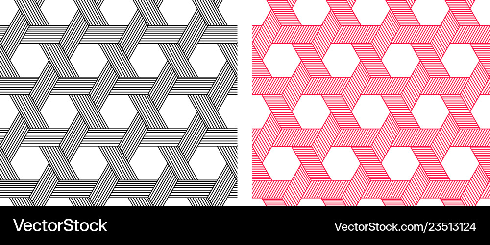 Modern Hexagon Pattern - Linear Art vector image