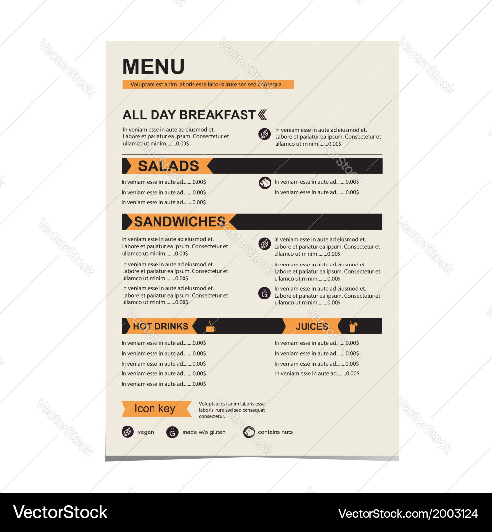Retro Cafe Menu Template vector image