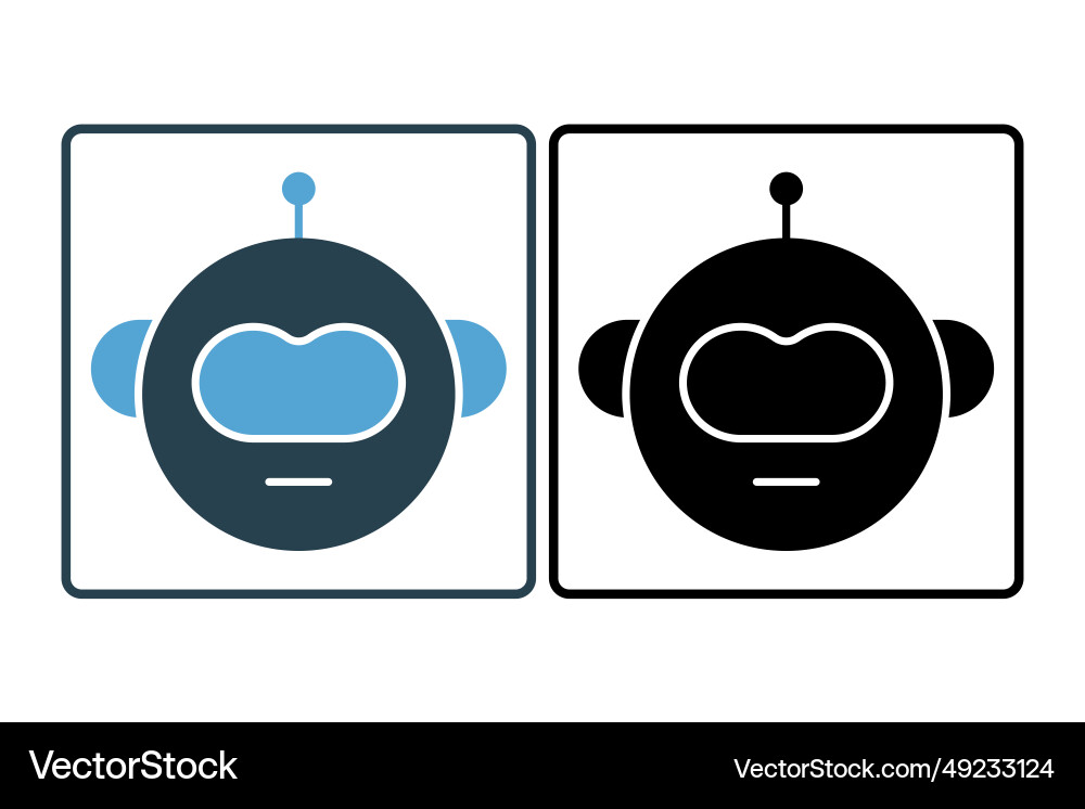 Robot head icon related to device artificial Vector Image