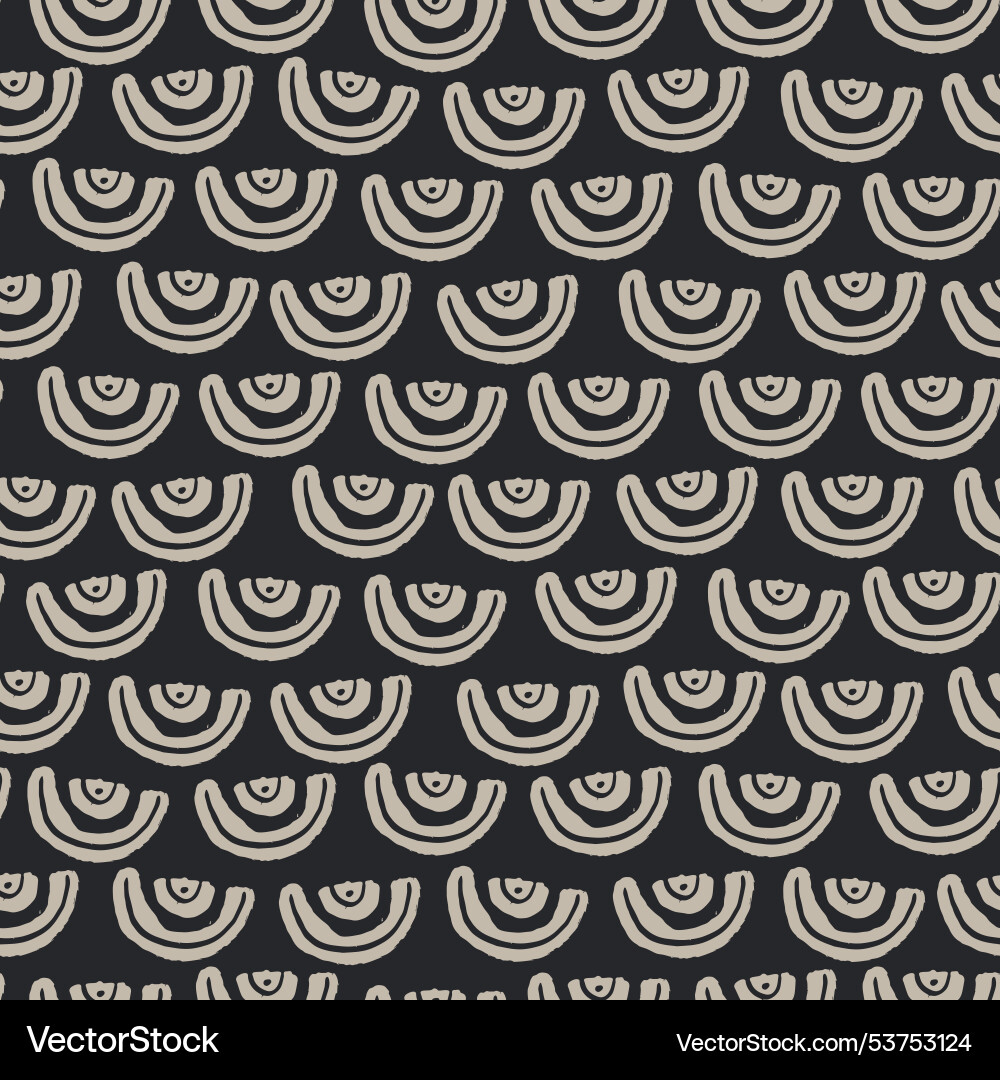 Seamless pattern of drawn arcs vector image