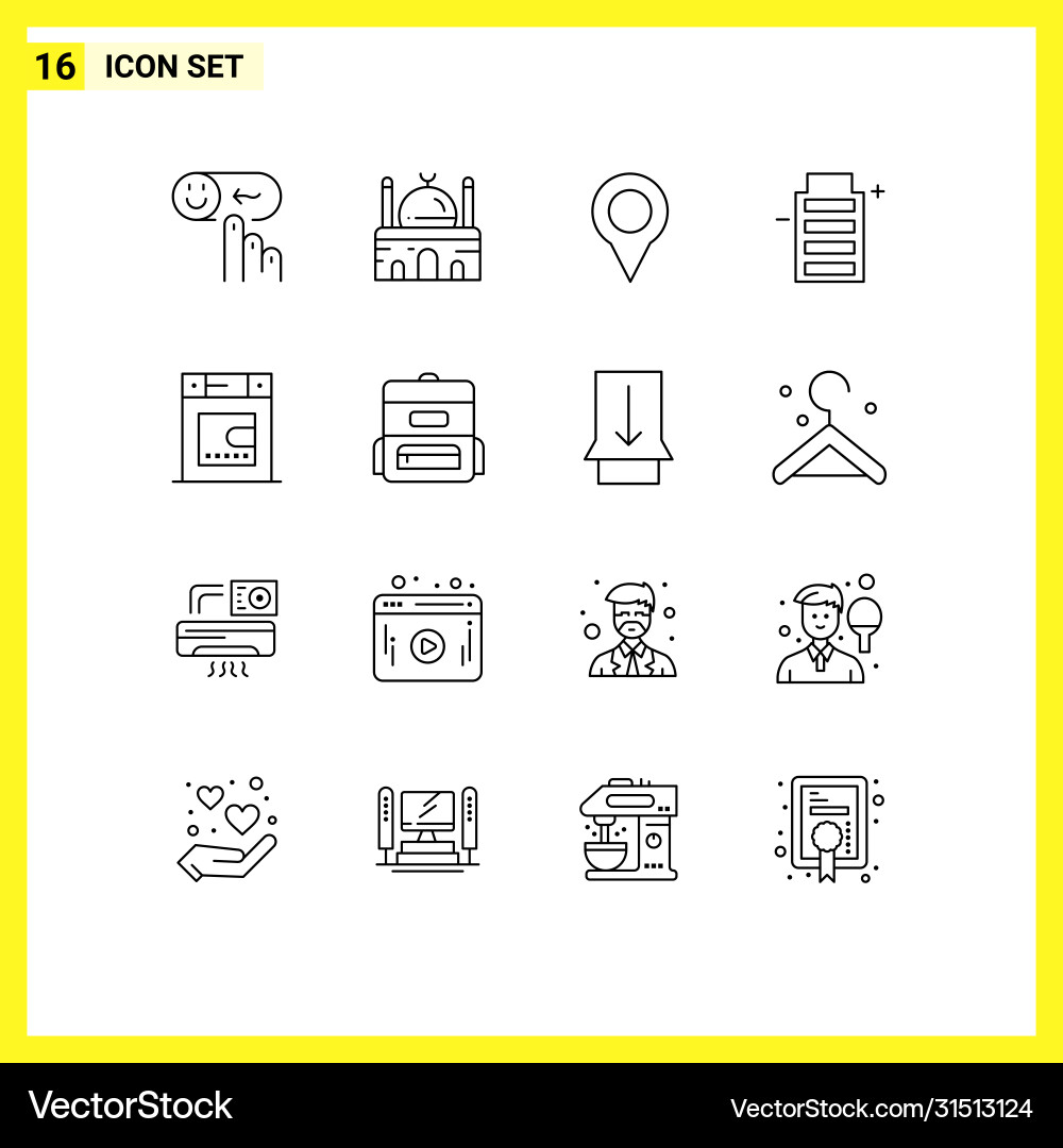 Set 16 moderne ui Symbole Zeichen Zeichen Vektorbild