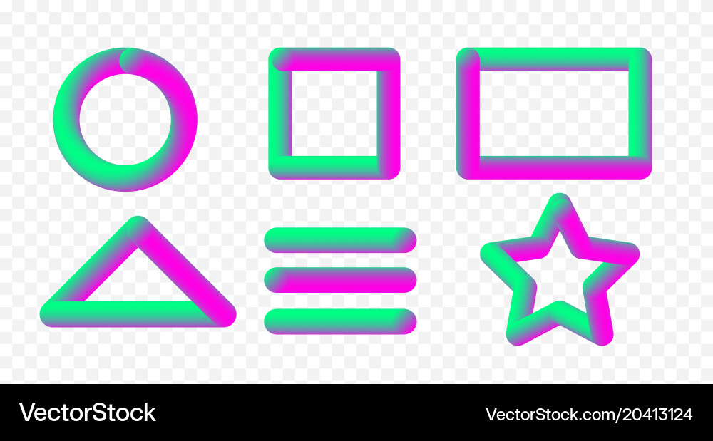 Set of multicolored convex Vector Image